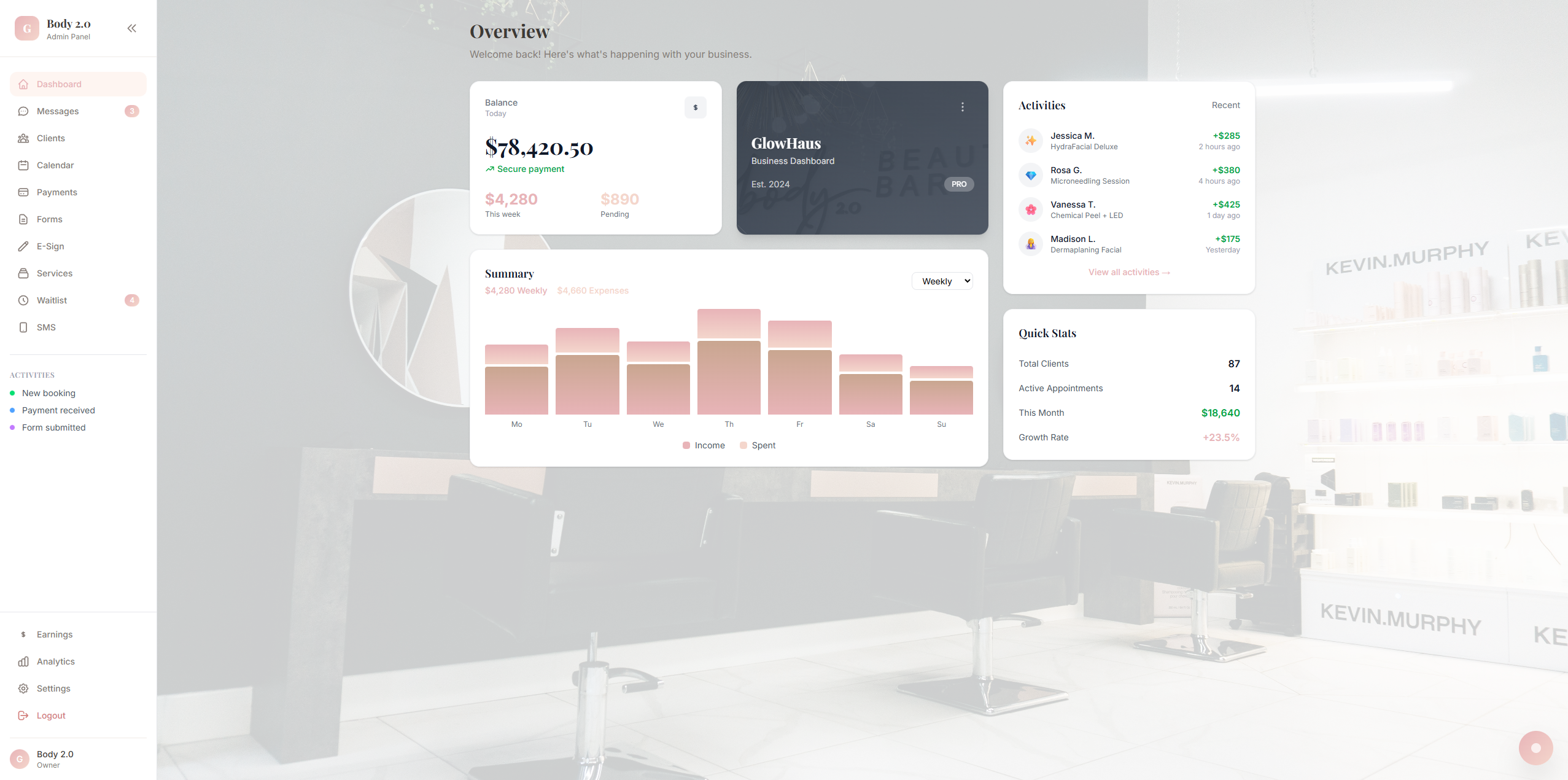 Body 2.0 Dashboard